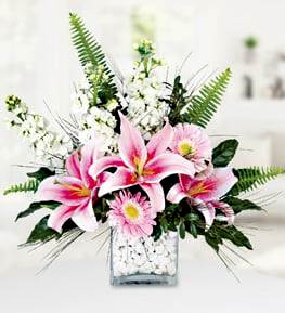 Pink Lilium Gillyflower Gerbera Arrangement