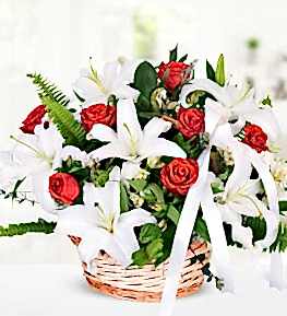 Casablanca Lilium Rose in Basket