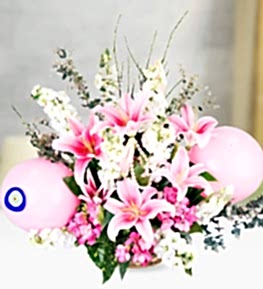 Lilium Gillyflower Balloon in Basket