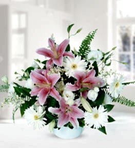 Pink Lilium White Gerbera