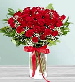 41 Red Roses in Vase