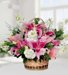 Pink Lilies Gerberas and Gillyflowers