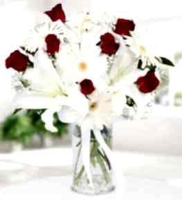 Red Rose Lilium Gerbera