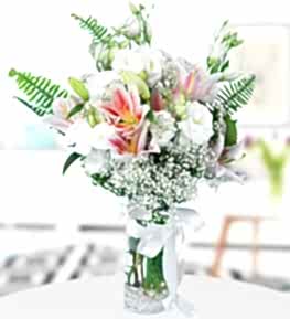 Pink Lilium White Lisianthus