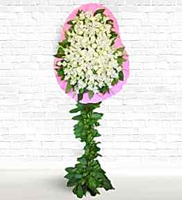 White Gladiola Basket Stand