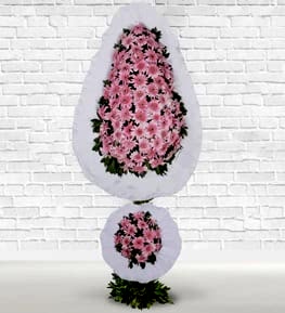 Pink Gerberas Basket Stand (double-decked)