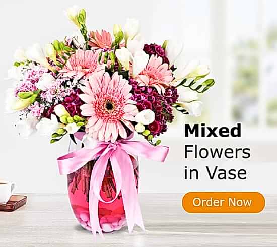 Mixed Flowers in Vase
